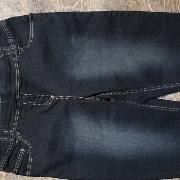 Like New Capri style jeans siz 14 made by D/C faded look mid leg Savvy dark blue - Picture 3 of 16